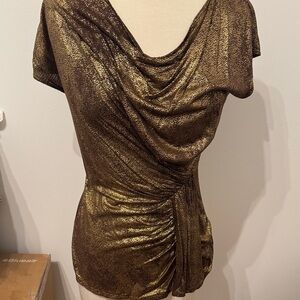 Hale Bob Gold Metallic Women's Top